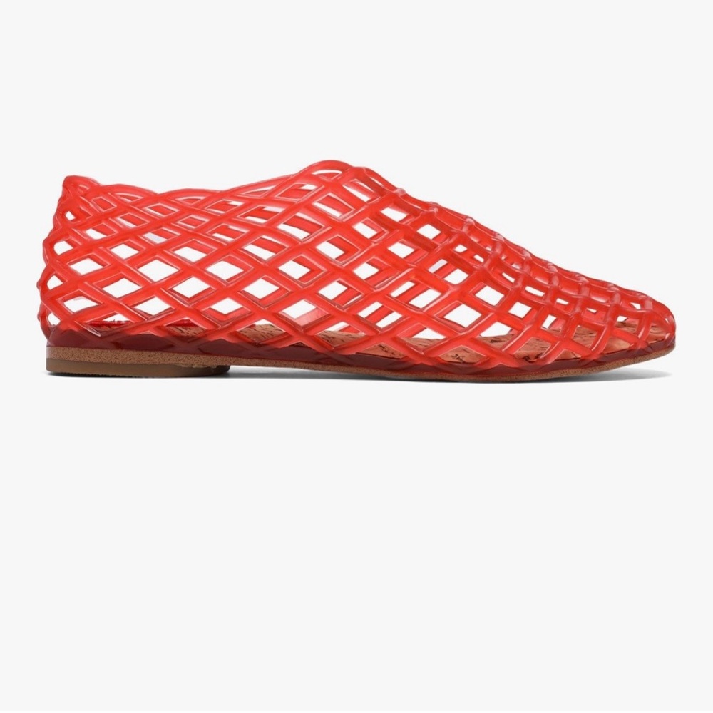 NIB VorisVina Red Jelly Mesh Ballet Flats 7.5 NEW